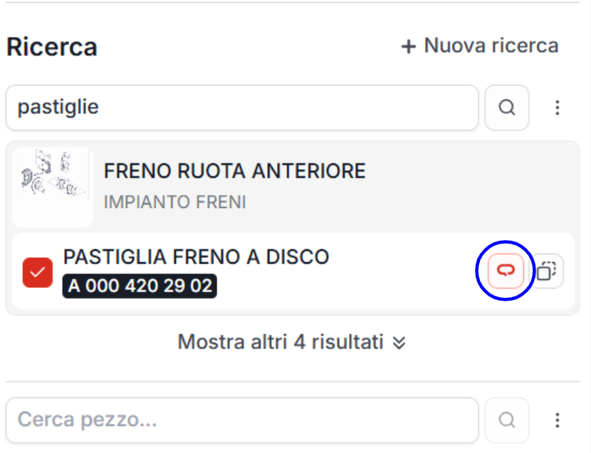 Ricambio selezionato