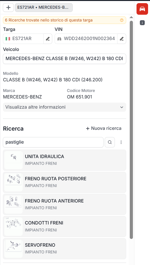 Conversione targa-telaio