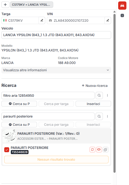Conversione targa-telaio